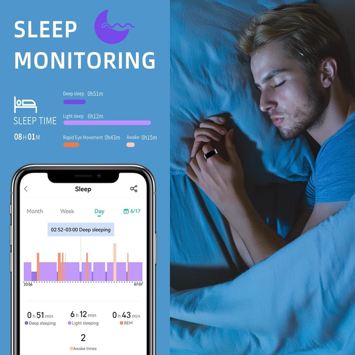 R11M SIZE 9 Smart Ring, Support Heart Rate / Blood Oxygen / Sleep / Multiple Sports Modes(Gold)