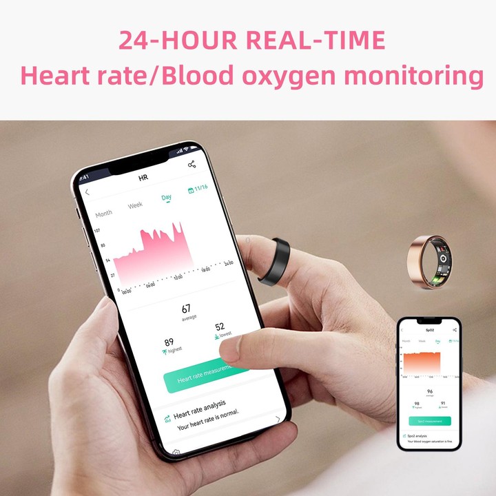 R11M SIZE 12 Smart Ring, Support Heart Rate / Blood Oxygen / Sleep / Multiple Sports Modes(Gold)