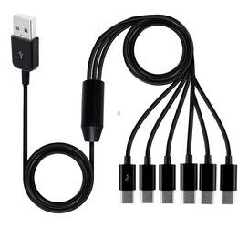 JUNSUNMAY 6 in 1 USB 2.0 to Type-C Splitter Cable, Length:1.5m