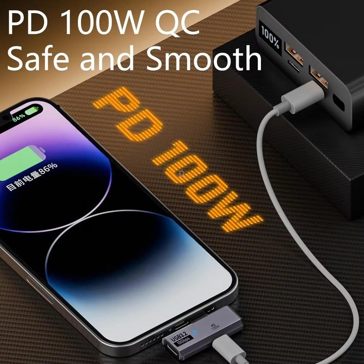 USB-C / Type-C Male to Dual Type-C Female USB3.2/10Gbps OTG Converter PD100W Charging Adapter(White)