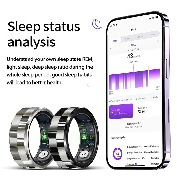 R9 SIZE 11 Smart Ring, Support Health Monitoring / Gesture Control / Somatosensory Games(Black)