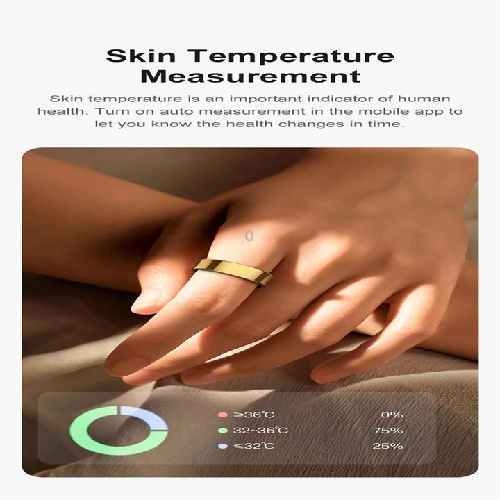 R09 SIZE 10 Smart Ring, Support Heart Rate / Blood Oxygen / Sleep Monitoring / Multiple Sports Modes(Gold)
