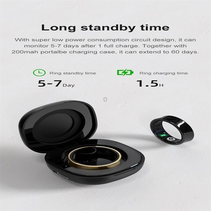 R09 SIZE 13 Smart Ring, Support Heart Rate / Blood Oxygen / Sleep Monitoring / Multiple Sports Modes(Black)