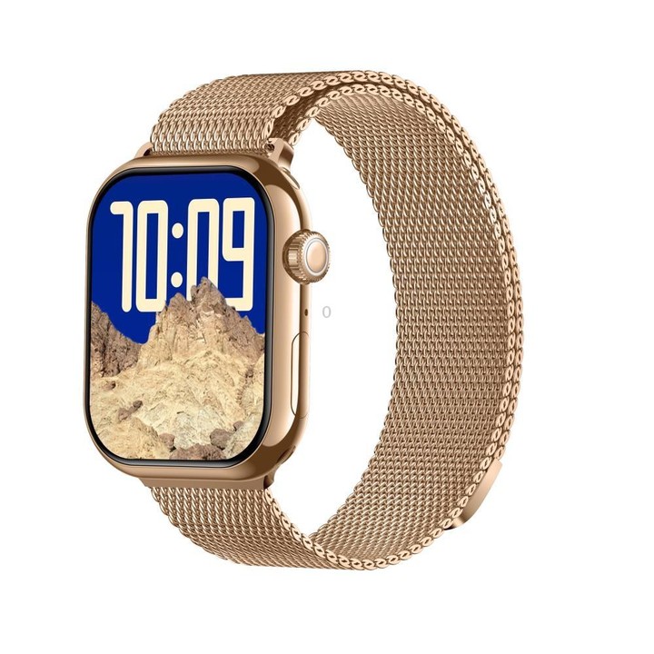 KL08 2.04 inch Color Screen Smart Watch Milan Steel Strap, Support Bluetooth Call(Gold)