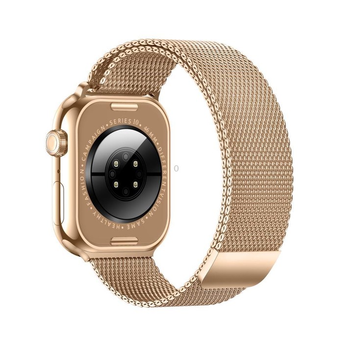 KL08 2.04 inch Color Screen Smart Watch Milan Steel Strap, Support Bluetooth Call(Gold)