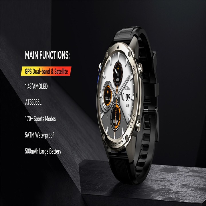 DM56 1.43 inch Color Screen Smart Watch, Support Bluetooth Call / Health Monitoring(Silver)