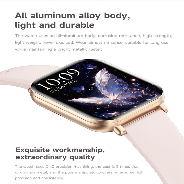 KM66 1.75 inch Color Screen Smart Watch Silicone Strap, Support Bluetooth Call(Pink)