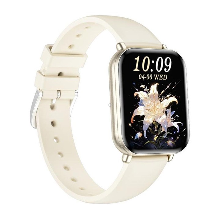 KM66 1.75 inch Color Screen Smart Watch Silicone Strap, Support Bluetooth Call(White)