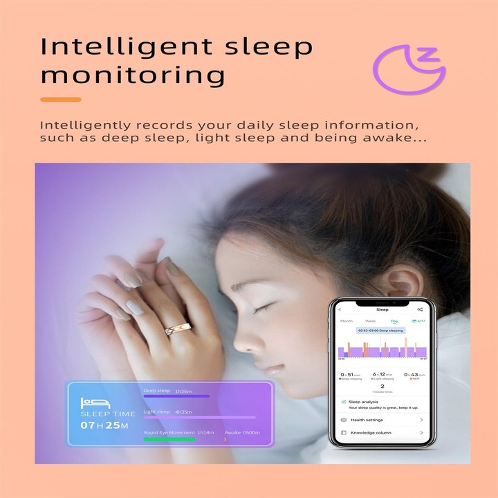 R10M SIZE 8 Smart Ring, Support Heart Rate / Blood Oxygen / Sleep Monitoring / Multiple Sports Modes(Rose Gold)