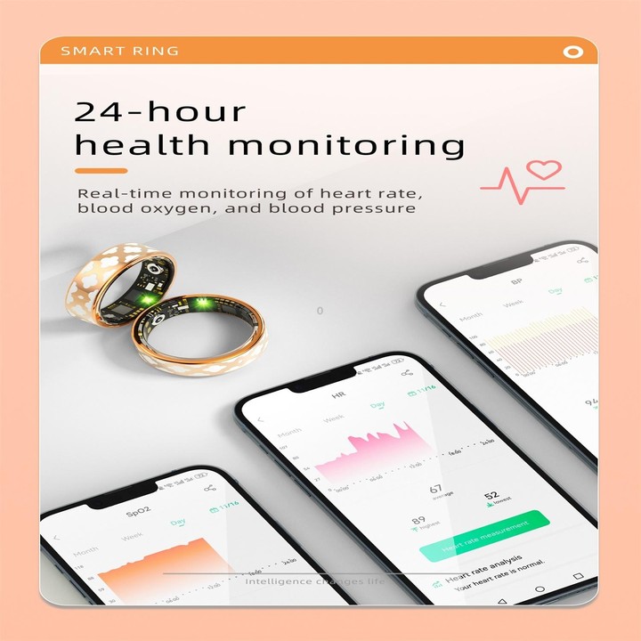 R10M SIZE 12 Smart Ring, Support Heart Rate / Blood Oxygen / Sleep Monitoring / Multiple Sports Modes(Rose Gold)