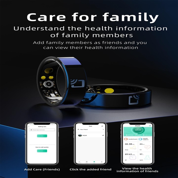 R20 SIZE 12 Smart Ring, Support Heart Rate / Blood Oxygen / Sleep Monitoring / Multiple Sports Modes(Black)