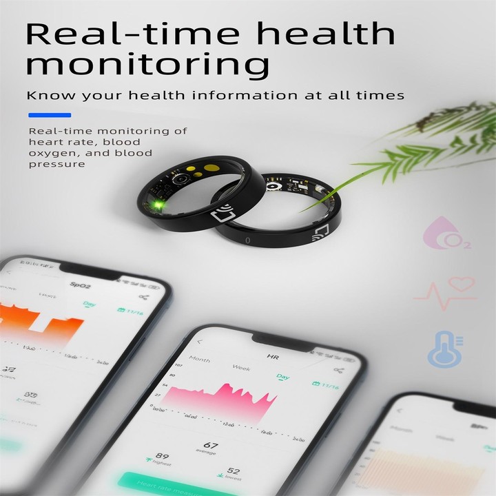 R20 SIZE 12 Smart Ring, Support Heart Rate / Blood Oxygen / Sleep Monitoring / Multiple Sports Modes(Black)