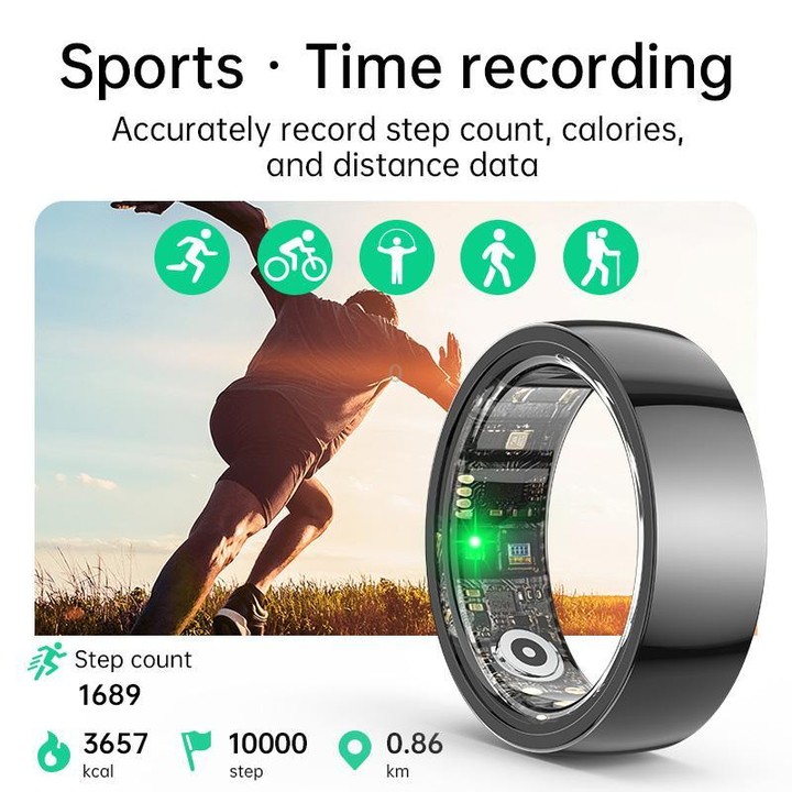 R1000 SIZE 7 Smart Ring, Support Heart Rate / Blood Oxygen / Sleep / Multiple Sports Modes(Black)