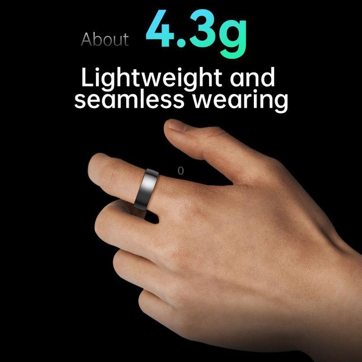 R1000 SIZE 8 Smart Ring, Support Heart Rate / Blood Oxygen / Sleep / Multiple Sports Modes(Black)