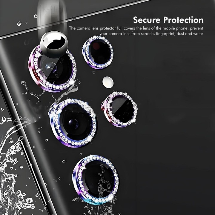 For Samsung Galaxy A14 / A24 / A34 ENKAY AR Anti-reflection Individual Diamond Ring Camera Lens Glass Full Film(Light Purple)