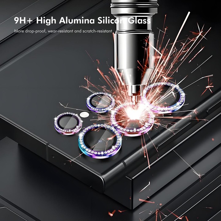 For Samsung Galaxy A15 ENKAY AR Anti-reflection Individual Diamond Ring Camera Lens Glass Full Film(Black)