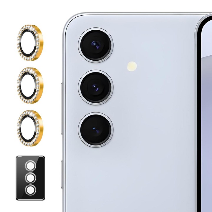 For Samsung Galaxy A16 ENKAY AR Anti-reflection Individual Diamond Ring Camera Lens Glass Full Film(Golden)