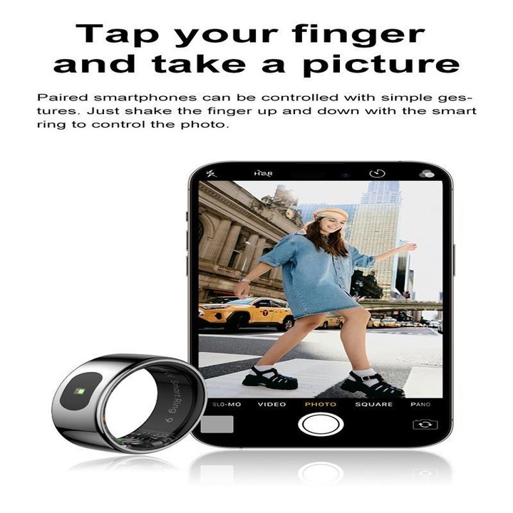 R08 SIZE 9 Smart Ring, Support Heart Rate / Blood Oxygen / Sleep / Multiple Sports Modes(Black)