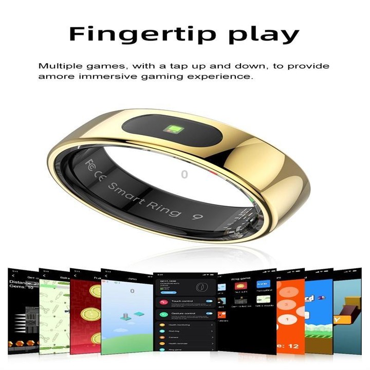 R08 SIZE 11 Smart Ring, Support Heart Rate / Blood Oxygen / Sleep / Multiple Sports Modes(Gold)