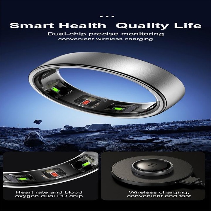 R10 SIZE 8 Smart Ring, Support Heart Rate / Blood Oxygen / Sleep / Multiple Sports Modes(Rose Gold)