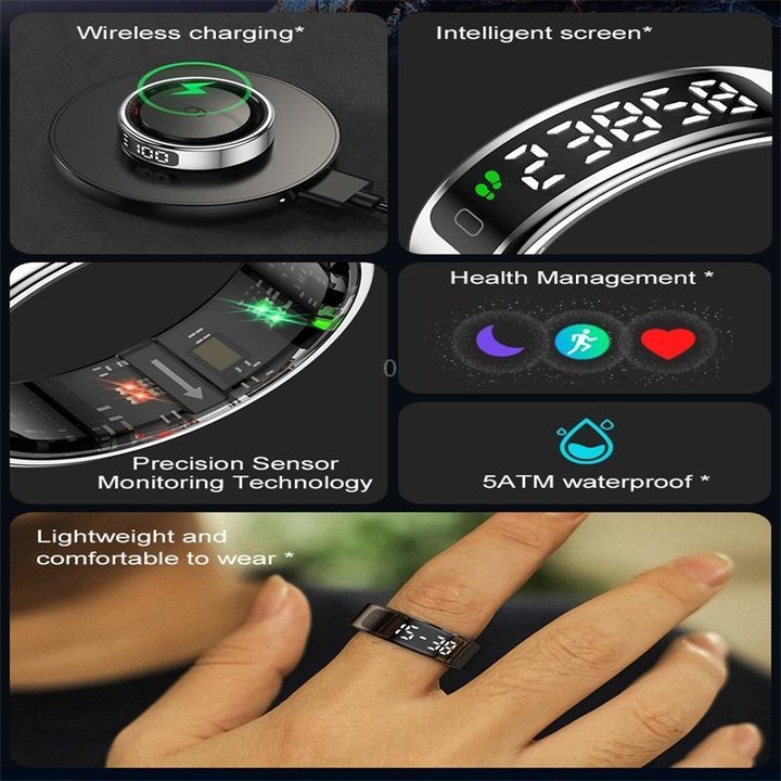 R11 SIZE 8 Smart Ring, Support Heart Rate / Blood Oxygen / Sleep / Multiple Sports Modes(Rose Gold)