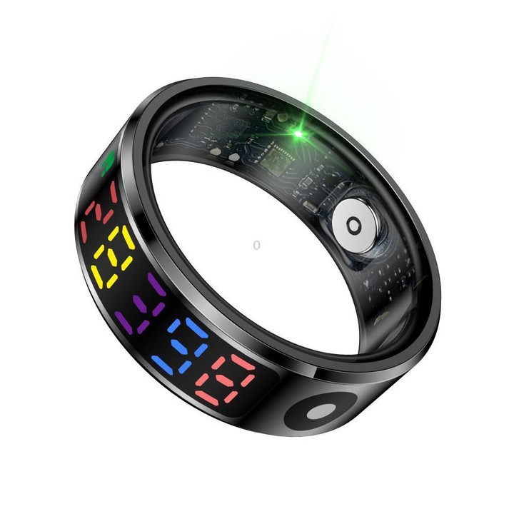 R12 SIZE 8 Smart Ring, Support Heart Rate / Blood Oxygen / Sleep / Multiple Sports Modes(Black)