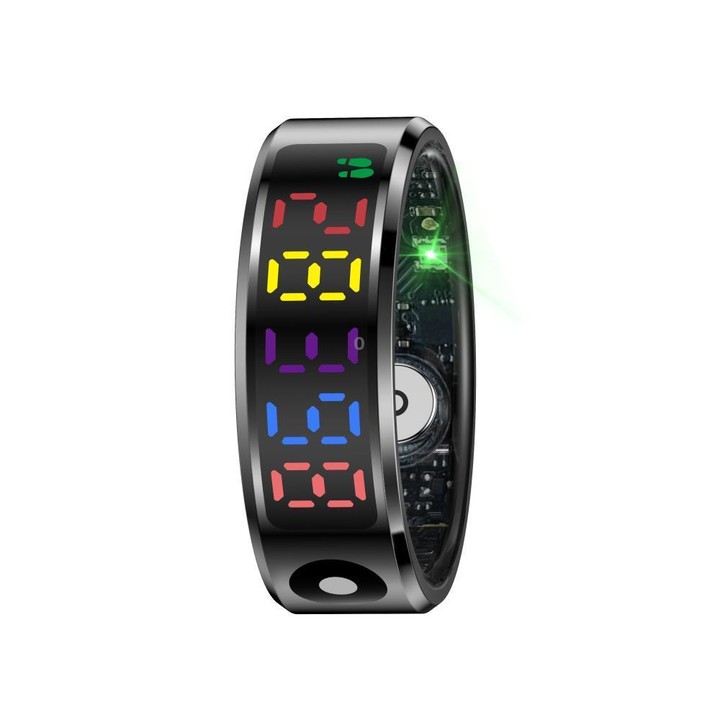R12 SIZE 9 Smart Ring, Support Heart Rate / Blood Oxygen / Sleep / Multiple Sports Modes(Black)