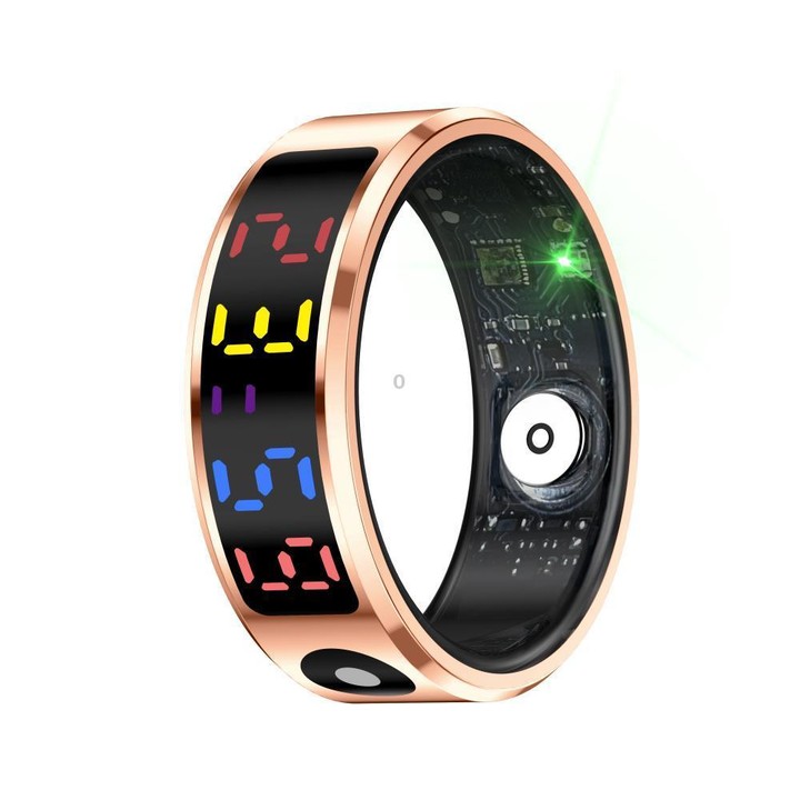 R12 SIZE 9 Smart Ring, Support Heart Rate / Blood Oxygen / Sleep / Multiple Sports Modes(Gold)