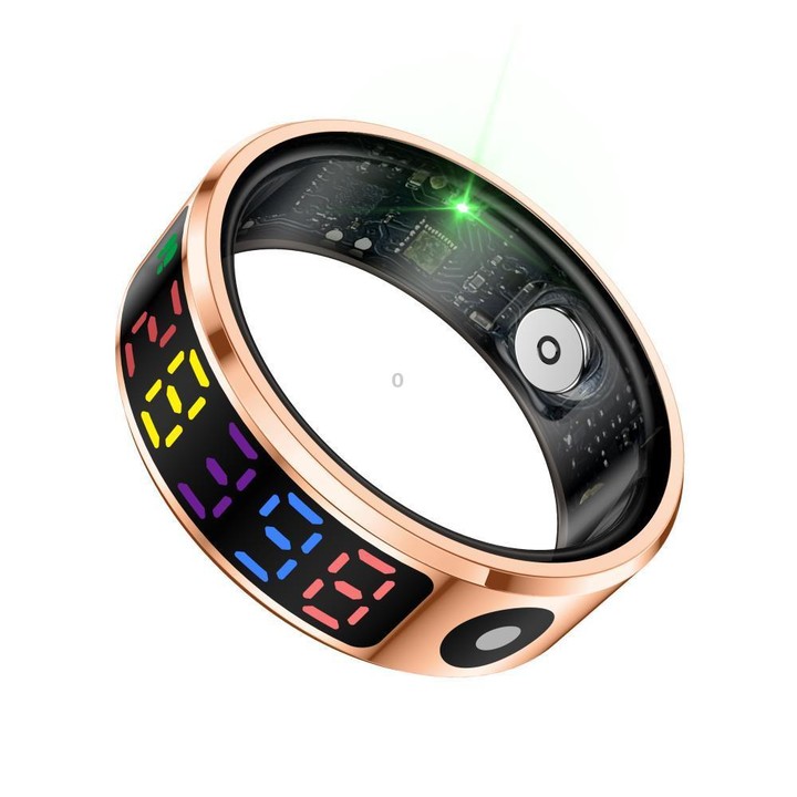 R12 SIZE 9 Smart Ring, Support Heart Rate / Blood Oxygen / Sleep / Multiple Sports Modes(Gold)