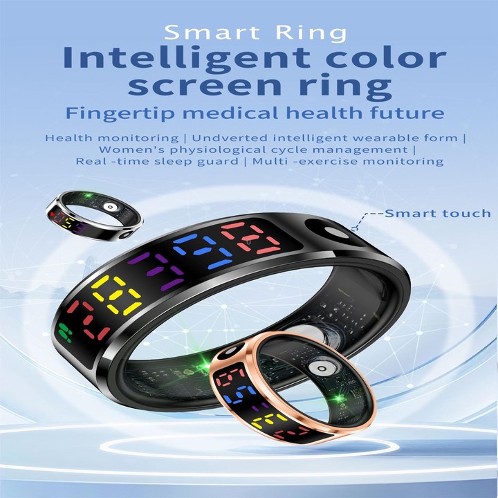 R12 SIZE 9 Smart Ring, Support Heart Rate / Blood Oxygen / Sleep / Multiple Sports Modes(Gold)