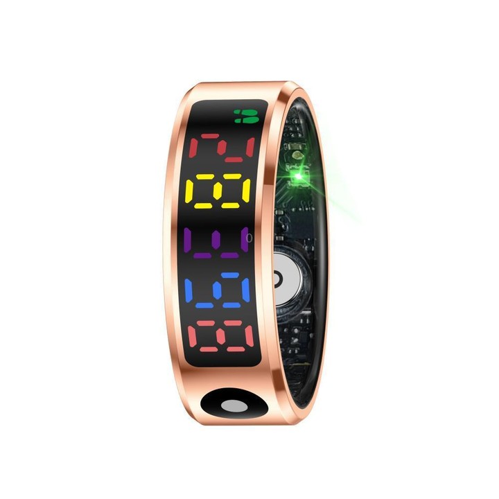 R12 SIZE 10 Smart Ring, Support Heart Rate / Blood Oxygen / Sleep / Multiple Sports Modes(Gold)