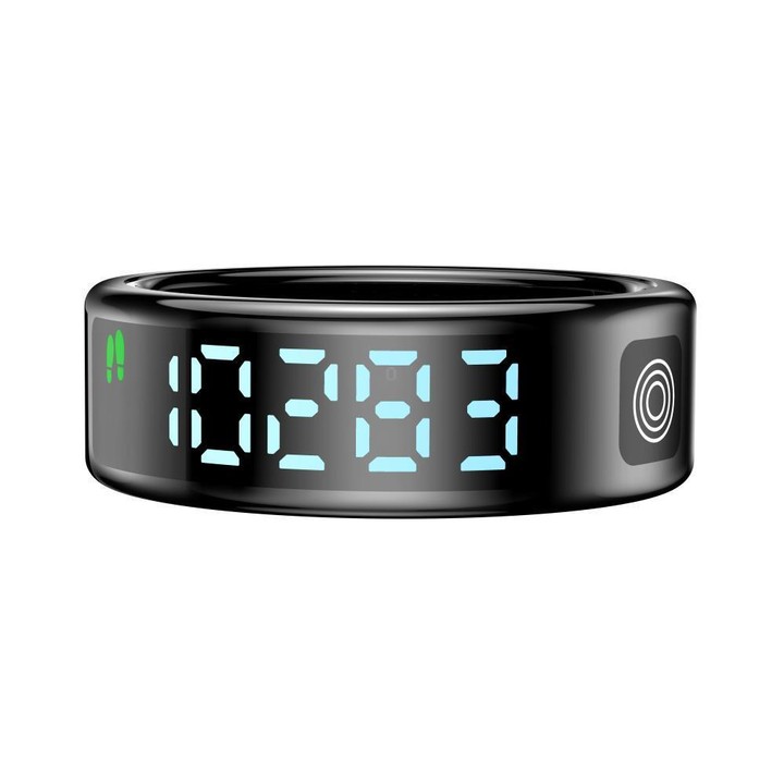 SR08 SIZE 10 Smart Ring, Support Hand Gestures Control / Health Monitoring / Multiple Sports Modes(Black)
