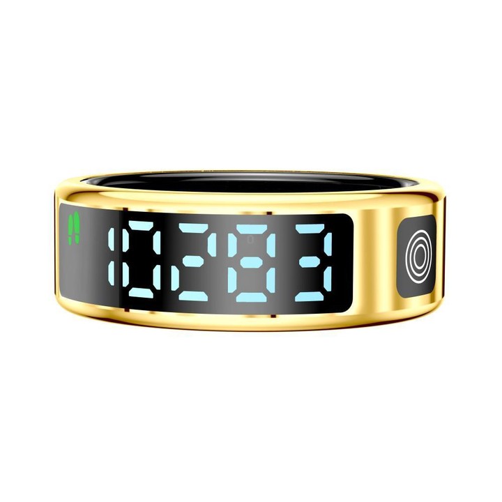 SR08 SIZE 10 Smart Ring, Support Hand Gestures Control / Health Monitoring / Multiple Sports Modes(Gold)
