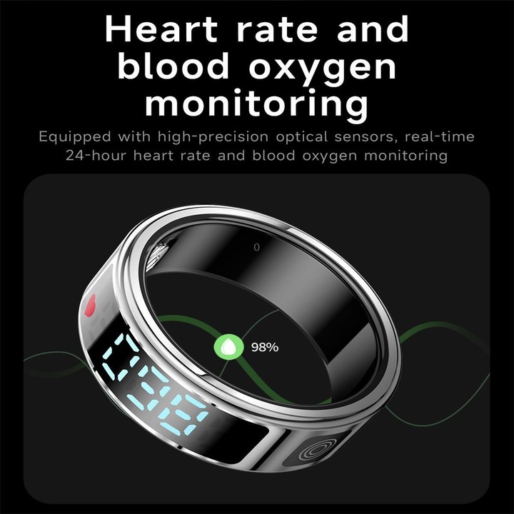 SR08 SIZE 10 Smart Ring, Support Hand Gestures Control / Health Monitoring / Multiple Sports Modes(Silver)