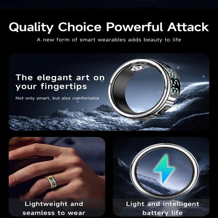 SR08 SIZE 10 Smart Ring, Support Hand Gestures Control / Health Monitoring / Multiple Sports Modes(Silver)
