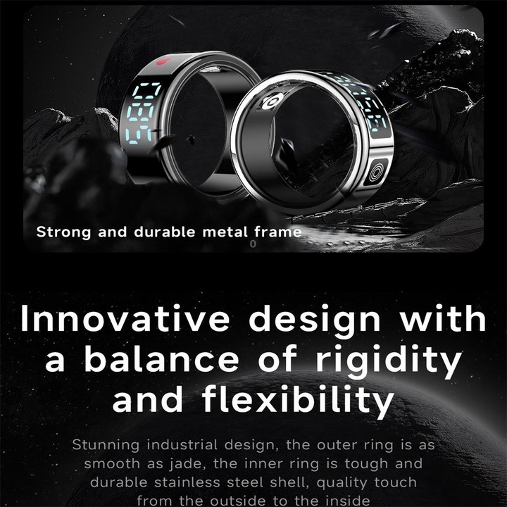 SR08 SIZE 11 Smart Ring, Support Hand Gestures Control / Health Monitoring / Multiple Sports Modes(Silver)
