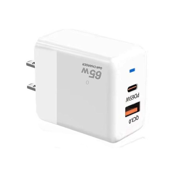 GaN PD 45W + QC3.0 USB Fully Compatible Protocol Charger for MacBook，US Plug(White)