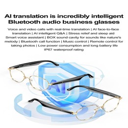 W100B Smart Glasses, Support AI Conversation / AI Intelligent Translation / Bluetooth Call(White)