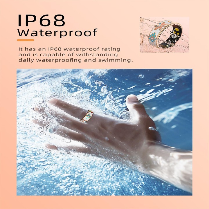 R18 SIZE 8 Smart Ring, Support Heart Rate / Blood Oxygen / Sleep / Care For Faimilies(Rose Gold)
