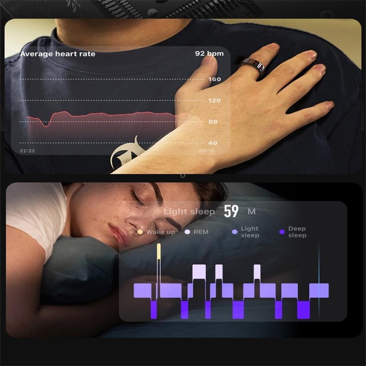 R04 SIZE 8 Smart Ring, Support Heart Rate / Blood Oxygen Monitoring / Sleep / Take Photos(Rose Gold)