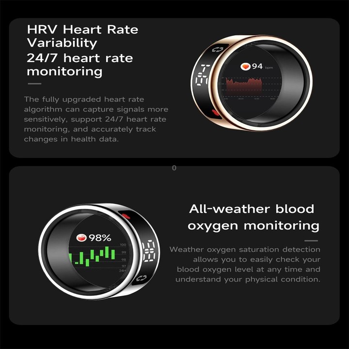 SY01 SIZE 8 Smart Ring, Support Heart Rate / Blood Oxygen / Sleep Monitoring / Multiple Sport Modes(Silver)