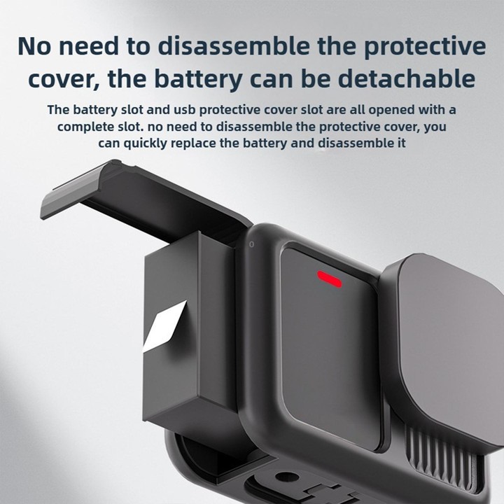 For GoPro HERO13 Black Silicone Protective Case with Wrist Strap & Lens Cover & Side Interface Cover