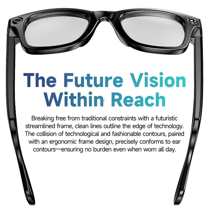 W610 Smart Glasses, Support AI Photo Recognition / AI Smart Translation / Bluetooth Call(Black)