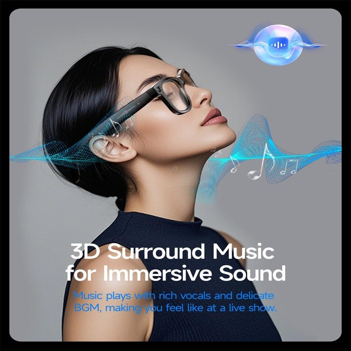 W610 Smart Glasses, Support AI Photo Recognition / AI Smart Translation / Bluetooth Call(Black)