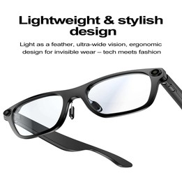 S336 Smart Glasses, Support AI Object Recognition / AI Conversations / Voice Call(Black)