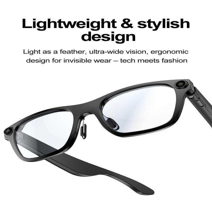 S336 Smart Glasses, Support AI Object Recognition / AI Conversations / Voice Call(Black)
