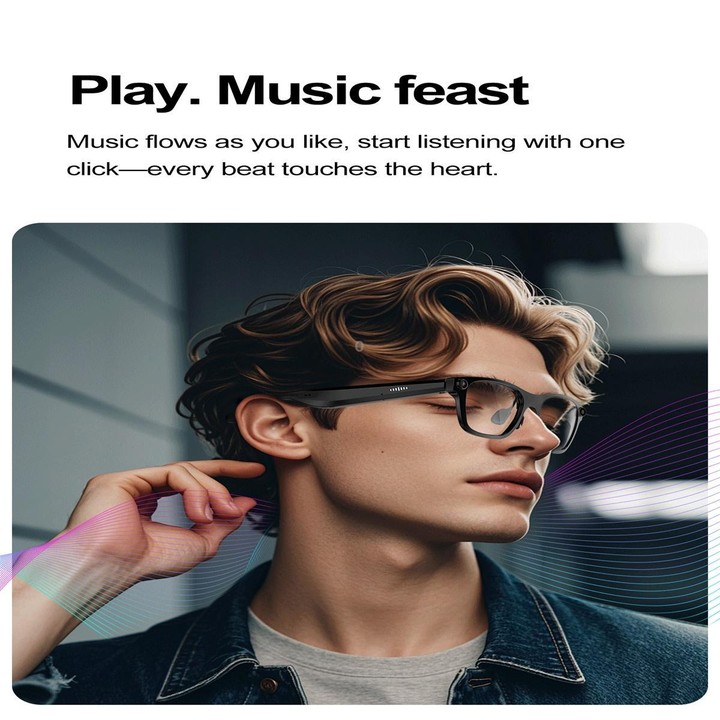 S336 Smart Glasses, Support AI Object Recognition / AI Conversations / Voice Call(Black)