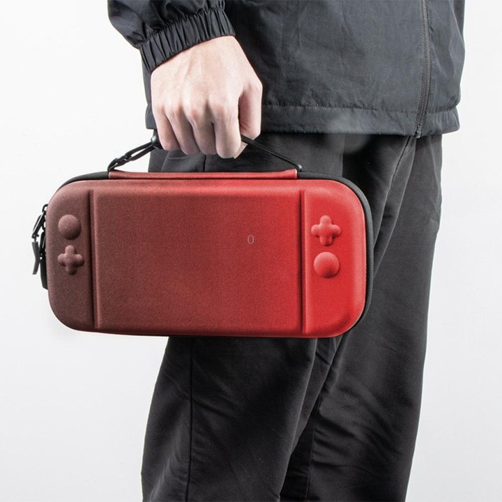 For Nintendo Switch 2 Portable Game Console Hard Case Storage Protective Bag(Black Red Gradient)