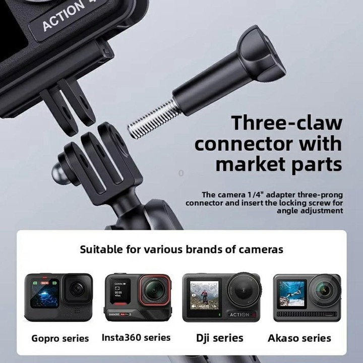 DJ-1 Car Mount Aluminum Alloy Action Camera Holder Electric Vacuum Suction Cup Bracket