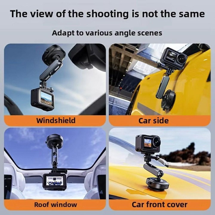 DJ-1 Car Mount Aluminum Alloy Action Camera Holder Electric Vacuum Suction Cup Bracket